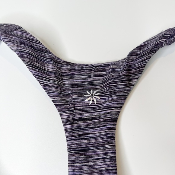 Athleta Top Transcend Scoop Support Top Built in Bra Gray Purple - Picture 3 of 6